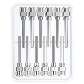 PATIKIL 12Ga x 1 Inch Stainless Steel Dispensing Needle Tips, 12Pcs Metal Glue Needle Tube Blunt Tips Luer Lock for Thick Glue Ink Lab, Silver