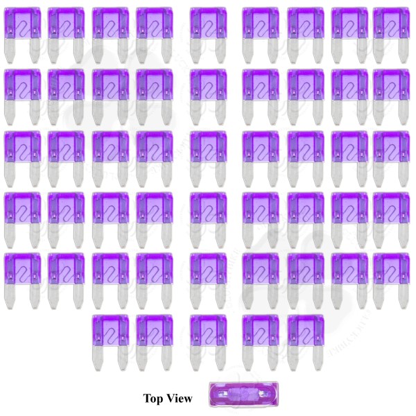 LuckyBike 50x Mini Blade Fuse APM ATM 3A Amp Motorcycle