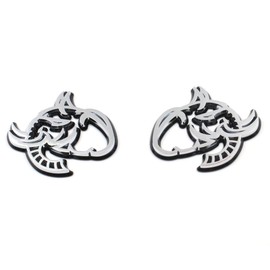 Pair New Elephant Head Emblem for F150 TRX Ram 1500 2500 3500 Fender Badge Hellcat Style (Chrome Black)