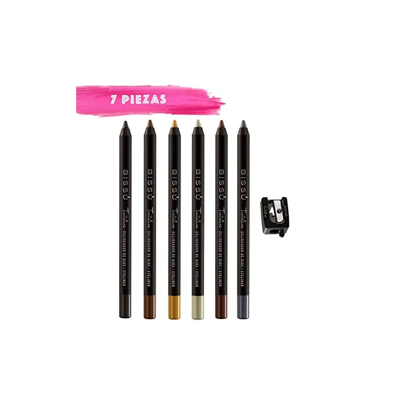 Kit BISSU Delineador Tintaline tonos básicos (Set 7 piezas)