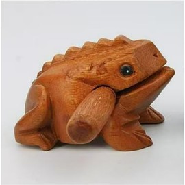 Wooden Frog Guiro, Musical Instrume Wood Percussion, Handcrafted Decor,Funny Instruments Nature Wood Music Home Garden Decoration Gift (L)