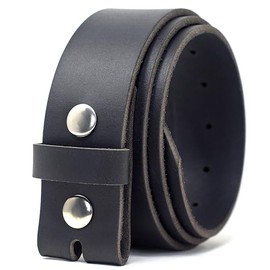 Ashford Ridge 40mm Full Grain Hide Leather Snap On Belt - Made in England (Large (36" - 40" Waist), Black)