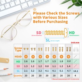 ofone Eyeglass Repair Kit, Glasses Repair Kit with 140pcs Gold Screws, Eye Glass Nose Pads, Precision Screwdriver Set, Tweezers for Eye Glass Sunglasses Spectacles Watch Repairing