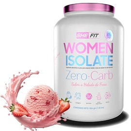 BHP NUTRITION- SHE FIT- WOMEN ISOLATE ZERO CARB| PROTEINA AISLADA| 36 SERV|SIN CARBOHIDRATOS, SIN LACTOSA, NI AZUCAR AÑADIDA| LIGERA Y FACIL DIGESTION (HELADO DE FRESA)
