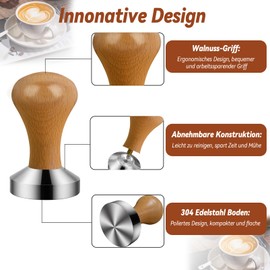 WwuHua Espresso Accessory Set, 22 Pieces Tamper Set, Comprehensive Barista Accessories Includes 51 mm Tamper, Tamper Mat, Mixing Spoon, Frothing Jug, Mixing Spoon, Latte Art Pen and Decorative