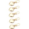 5Pcs Gold Heart Shaped Zipper Pull Replacement Metal Zipper Backpack