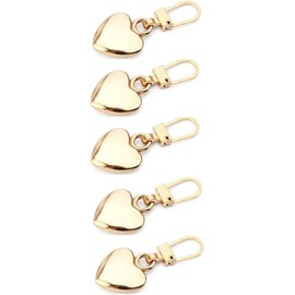 5Pcs Gold Heart Shaped Zipper Pull Replacement Metal Zipper Backpack Zippers Mend Fixer Repair for Coats Jackets Pants Luggage Sewing Notions and Supplies