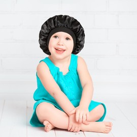 3 Pcs Bonnet for Kids, Silk Bonnet for Sleeping, Satin Bonnet for Sleeping, Soft Wide Band Silk Sleep Cap, Bonnet for Curly Hair for Teens Child Toddler