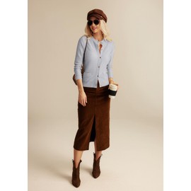 GRACE KARIN Women's Winter Knitted Cropped Cardigan Button up Long Sleeve Shrug Sweater for Dress Light Gray 2XL