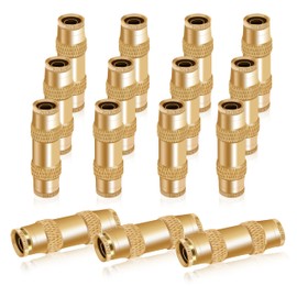 Daptemn 1/4" Quick Connect Air Hose Fittings, 15PCS DOT Brass Push to Connect Fittings 1/4" OD Tube Straight Union, Air Brake Line Fitting for Replace Semi Truck Accessories