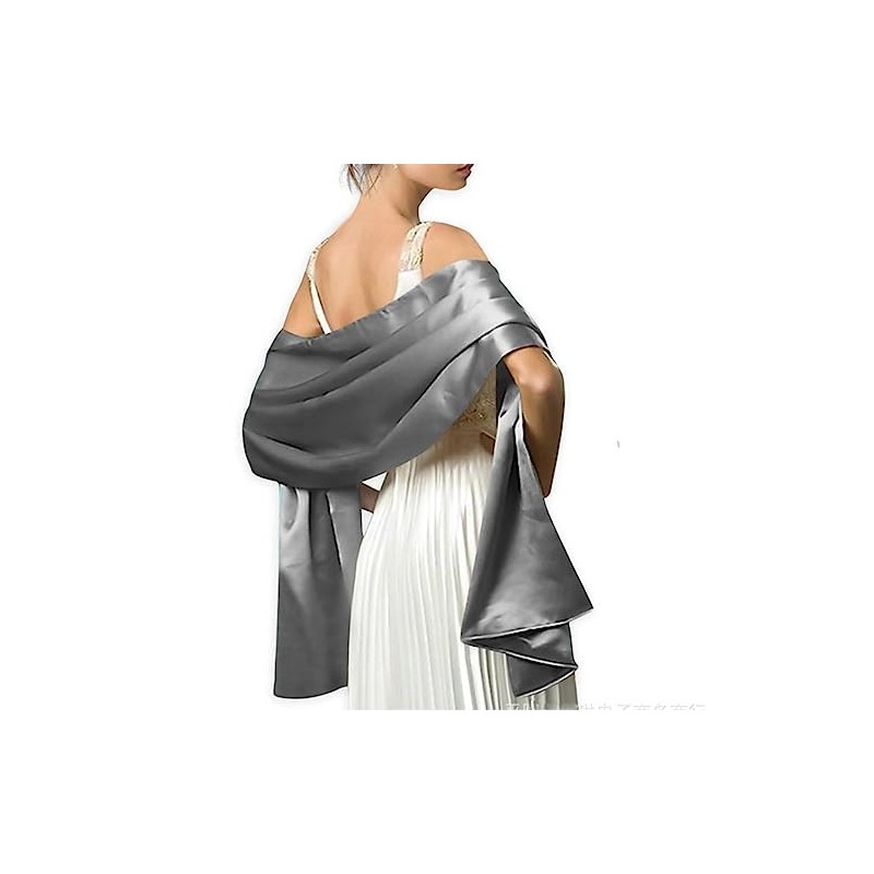 Cslbiuni Women’s Satin Shawl Wrap for Evening Dresses Wedding Bridal