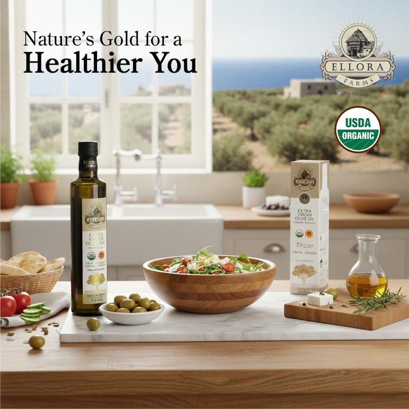 Ellora Farms, Organic Greek Extra Virgin Olive Oil, Single Estate