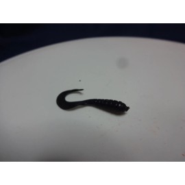 Unbranded SOFT PLASTIC 1" BLACK CURL TAIL GRUB FISH BAIT USA MADE 50 PC. LOTS