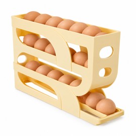 Automatic Egg Roller Storage Box for Refrigerator Organization – Space-Saving 3 Layer & 4 Layer Design for Kitchen Storage