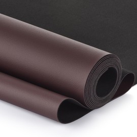 2 Yards Marine Vinyl Fabric, Upholstery Faux Leather, Soft Waterproof Synthetic Fabric for Outdoor Boat Automotive, Car Seats, Upholstery Crafts, DIY Sewing, Sofa, Handbag 54" x 72" (Dark Brown)