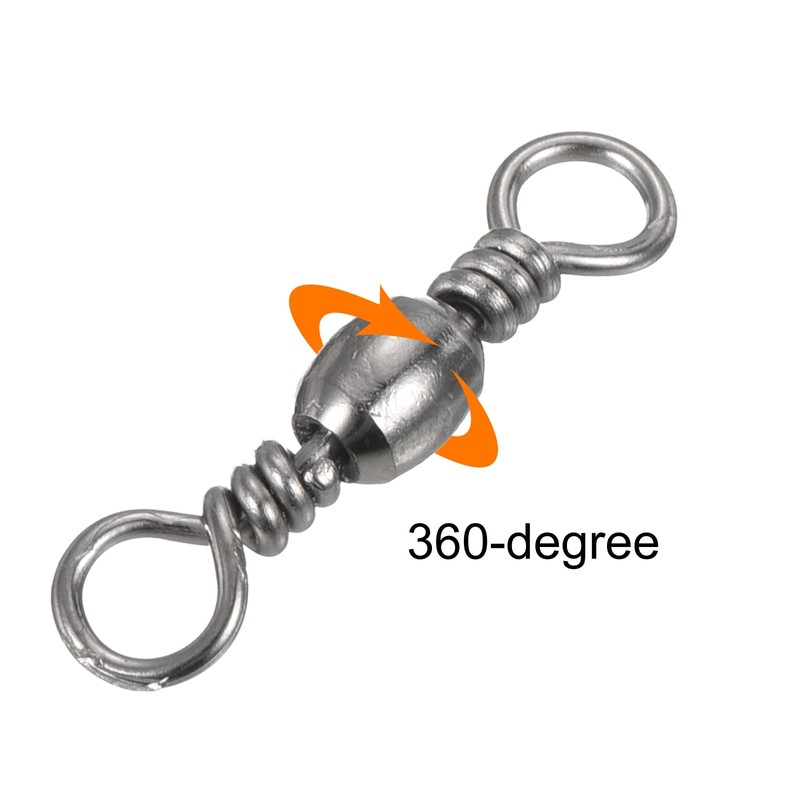 PATIKIL Fishing Barrel Swivel, 30Pcs 55lb Carbon Steel Solid Ring