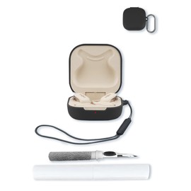 BOVUGAC Case for SHOKZ OpenFit Open-Ear Headphones T910,Soft Protective, Silicone Case Cover with Keychain & Cleaning Kit & Lanyard for SHOKZ OpenFit Earbuds-Black