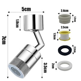 Glamifyr Tap Attachment Swivel 360° Rotating Attachment Practical Extension with Dual Function Aerator with 2 Jet Types 22 mm and 24 mm Thread for Kitchen Bathroom
