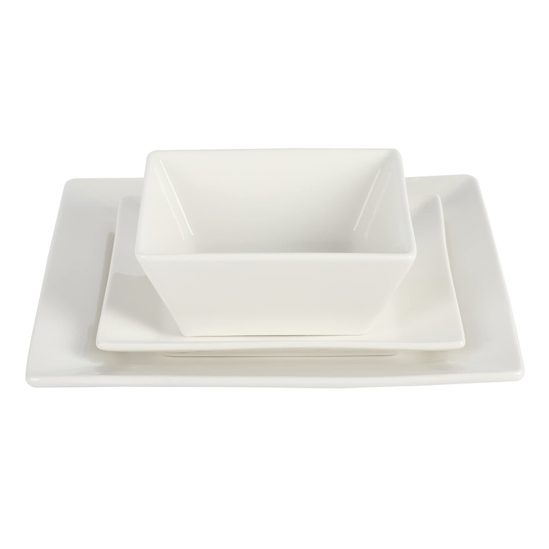 Gibson Home Zen Buffet Hard Square Porcelain Chip and Scratch