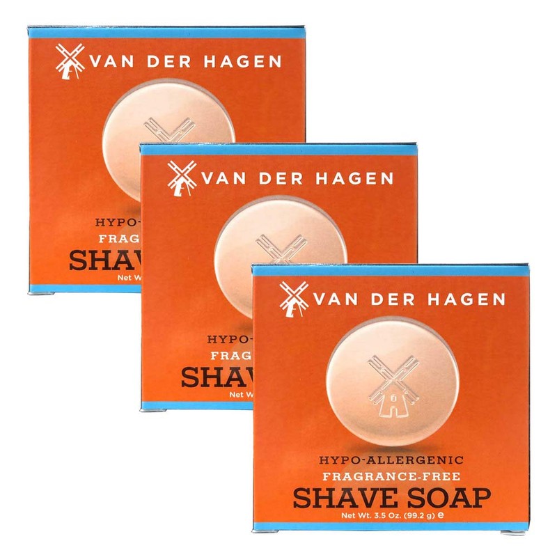 Van Der Hagen Men's Luxury, Unscented Soap, 3.5 Ounce (Pack