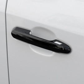 GZJUNFUGJ 4pcs Black Door Handle Overlay Trim Compatible for Toyota RAV4 Highlander Accessories Door Handle Cover 2020 2021 2022 2023 2024 2025 Handle Protect Anti Scratch