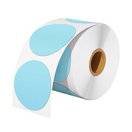 MUNBYN 2" Circle Color Thermal Sticker Labels, Self-Adhesive Round Direct Thermal Labels, Multi-Purpose Roll Thermal Stickers for Business-4500 Labels/6 Rolls, 6 Colors