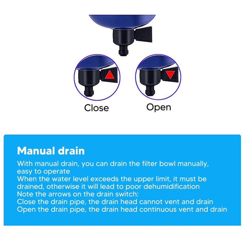 Compressed Air Filter Manual Drain Zinc Alloy Stainless Steel High