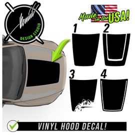 BENINI DESIGN STUDIO - Meridian Blackout Hood Decal Racing Stripes Vinyl Decal Kit Stickers Mountain Range, Pin Stripes - Compatible with Mazda CX50 (Style 2, Matte Black)