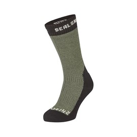 SEALSKINZ | Stanfield | Unisex Waterproof Extreme Cold Weather Mid Length Merino Wool Lined Socks | Outdoor, Skiing & Winter Hiking | Releases Heat & Moisture, Olive, M
