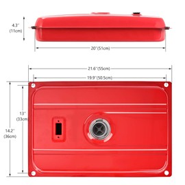 5 Gallon Generator Gas Fuel Tank with Filter Gauge Cap Universal Fit Compatible with EC2500 (5 Gallon, Red)