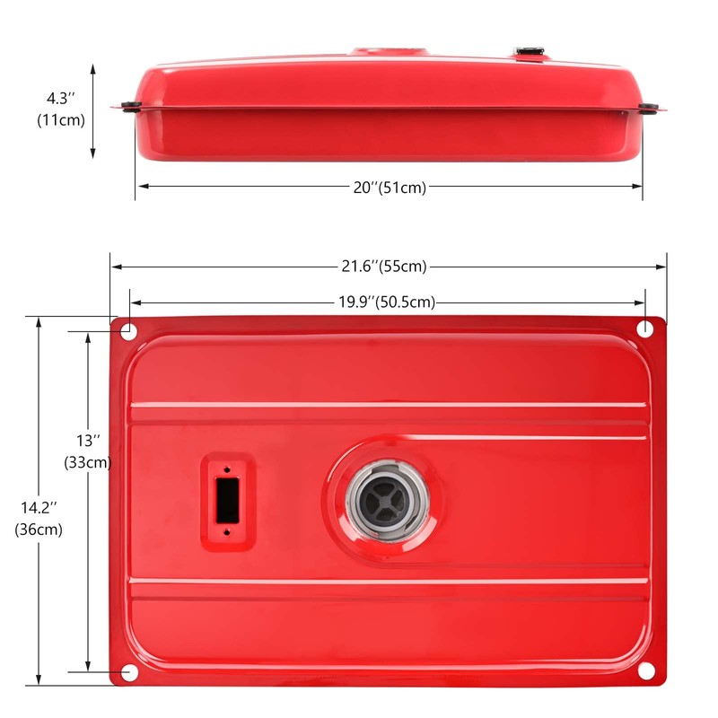 5 Gallon Generator Gas Fuel Tank with Filter Gauge Cap