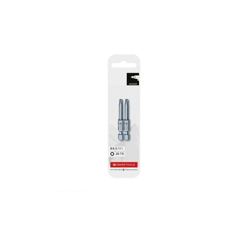 PB SWISS TOOLS E6.400/25CN2 1/4HEX E6 Bit Series T25 Hex