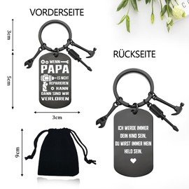 Father's Day Gift for Dad, Stepdad Bonus Dad, Keyring Dad Gift, Birthday Father's Day, Men's Day Gifts, Dad Day Gift, Father-in-law Gifts, Small Items for Father's Day, black