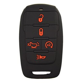 Zorratin Silicone Remote Key Fob Cover Protector for Ram 1500 2500 3500 2019 2020 2021 2022 5 Buttons Key