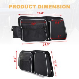REARACE Rear Door Bags for RZR, Waterproof Zipper Side Door Storage Bags with Knee Pad and Cup Holder Compatible with 2014-2023 Polaris RZR XP 4 1000, 4 900, 4 Door Turbo