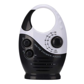 AM/FM Radio, Multifunctional Portable Shower Bathroom Hanging Music Radio Built-in Speaker Daily Waterproof and Clear Sound