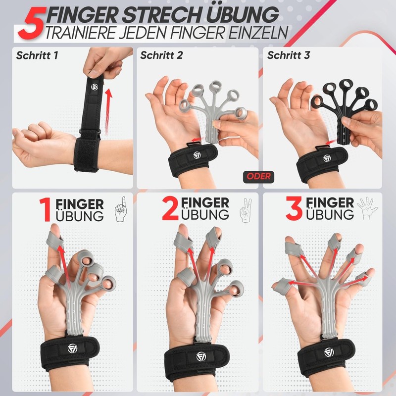 FUNFLEX Hand Trainer, Finger Trainer, Adjustable Grip Strength Trainer Set,