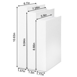 Himitimi 3Pcs Faux Books for Decorative, Linen Fake Books Boxes Blank Stacked Decor Books for DIY Crafts Hotel Entryway Bookshelf Coffee Table(White,S&M&L)