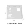 15 XX-Large Plastic Storage Bags, 10 Gallons, Zero BPA, Double