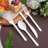 Supernal 180pcs Plastic Silverware Heavy Duty Matt White Plastic Silverware