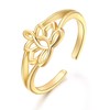 Lotus Flower Adjustable Ring for Women Girls Comfort Fit Hollow