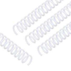 PATIKIL 20 Pack Plastic Spiral Binding Coils, 10mm(3/8") Binding Coils 50 Sheet Capacity Spiral Binder Rings 4:1 Pitch for Office Classroom, White