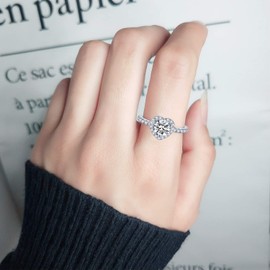 Luckimoli S925 Moissanite Adjustable Engagement Ring, Promise Eternity Ring for Women,Wedding Rings,Jewelry Gift,Friendship Promise Fashion Jewelry Valentine Gifts for Women