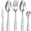 KEAWELL Premium Louis Hammered Serving Utensils, 18/10 Stainless Steel, Squared