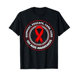 HIV AIDS Immune Deficiency Disease Red Ribbon Patient T-Shirt