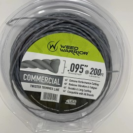 Weed Warrior Commercial Twisted Trimmer Line .095" x 200 FT. Made In USA NEW
