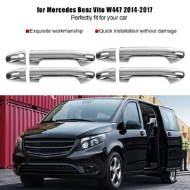 8pcs Car Exterior Door Handle Cover Trim for Mercedes Vito W447 2014-2017 - ABS+Chrome Material