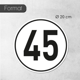 iSecur 45 km/h sticker, size diameter 20 cm, speed sticker, hin723
