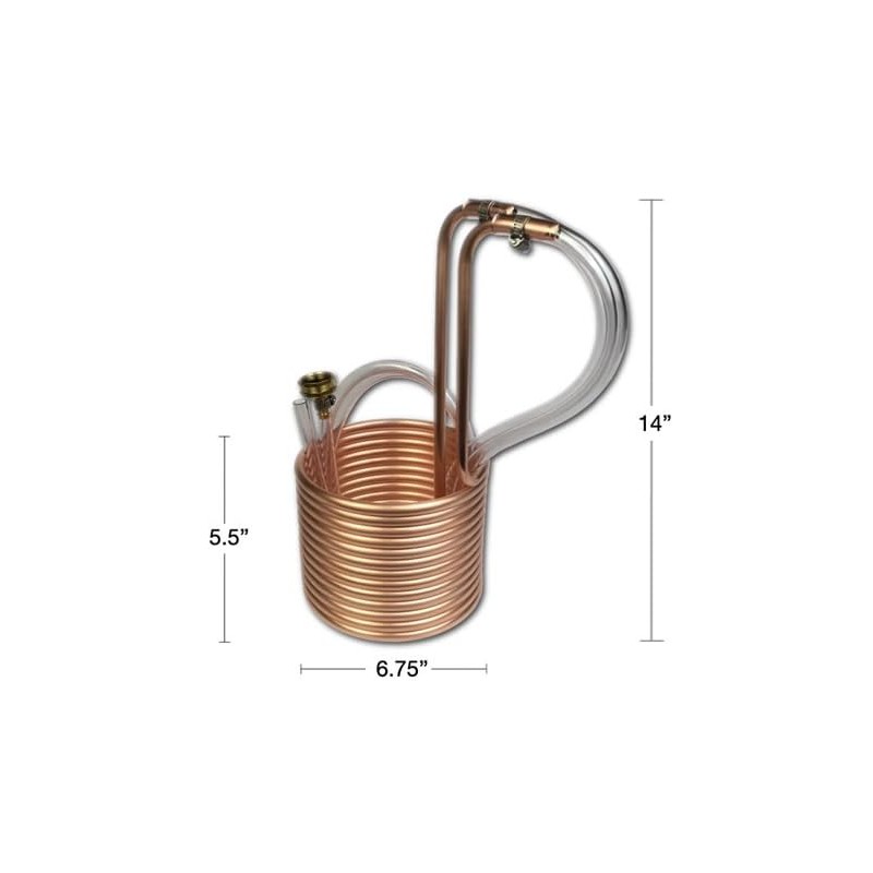 25ft Copper Immersion Wort Chiller