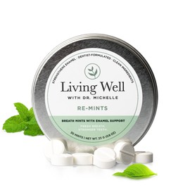 Living Well with Dr. Michelle RE-Mints – Remineralizing Breath Lozange with Hydroxyapatite + Xylitol – Fluoride-Free, Dentist-Developed, Enamel Support, Clean Ingredients – 30 Count